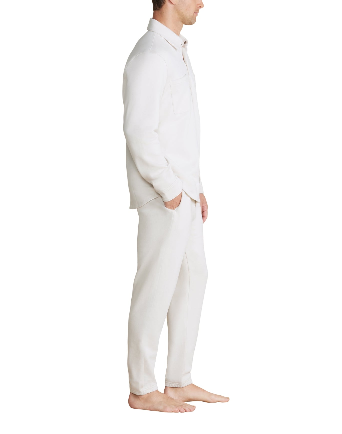 Men | MC s French Terry Jogger With Woven Placket | Parchment