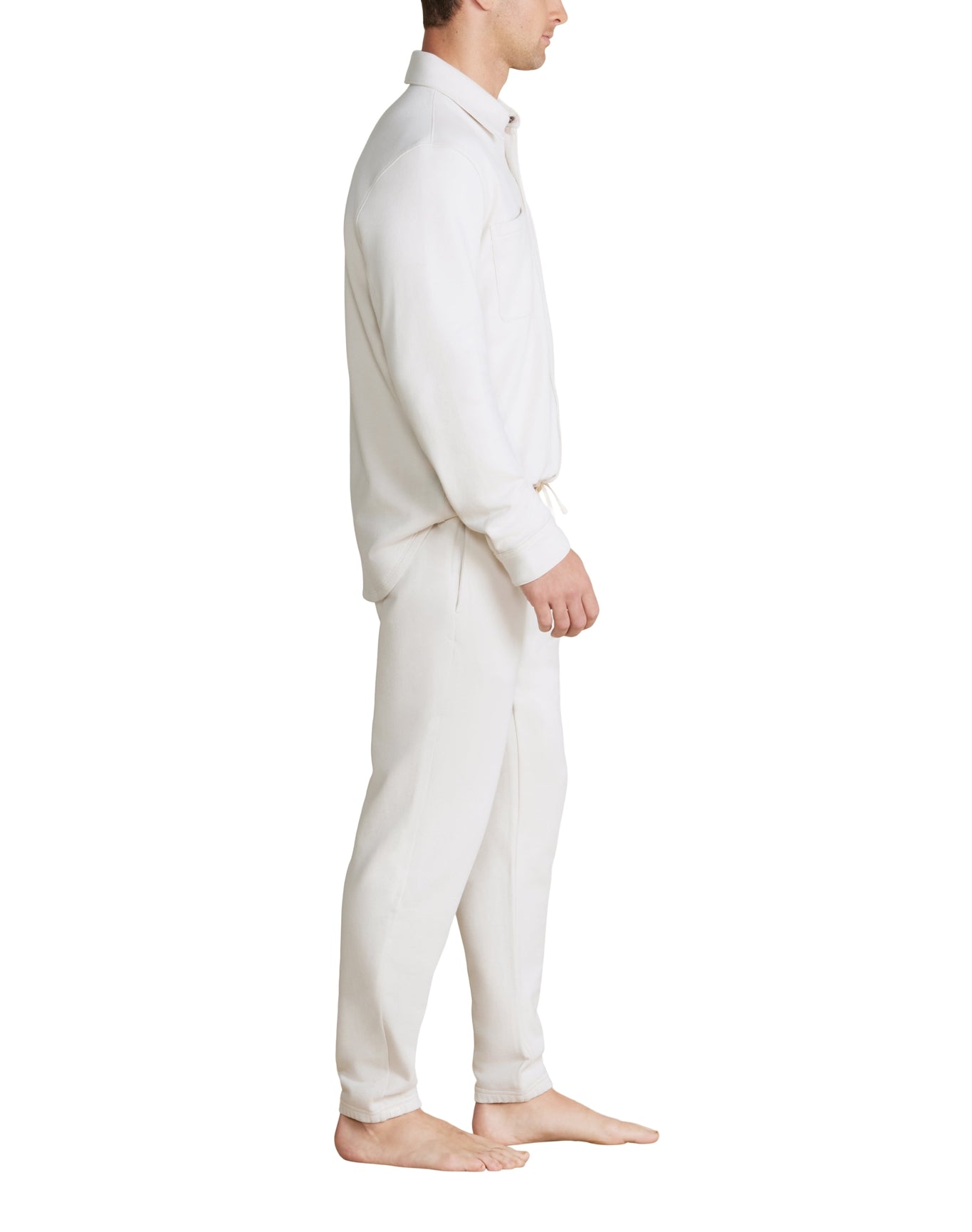 Men | MC s French Terry Jogger With Woven Placket | Parchment