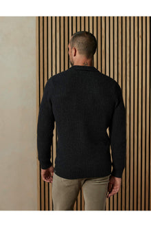 Men | Marled Polo Sweater | Charcoal