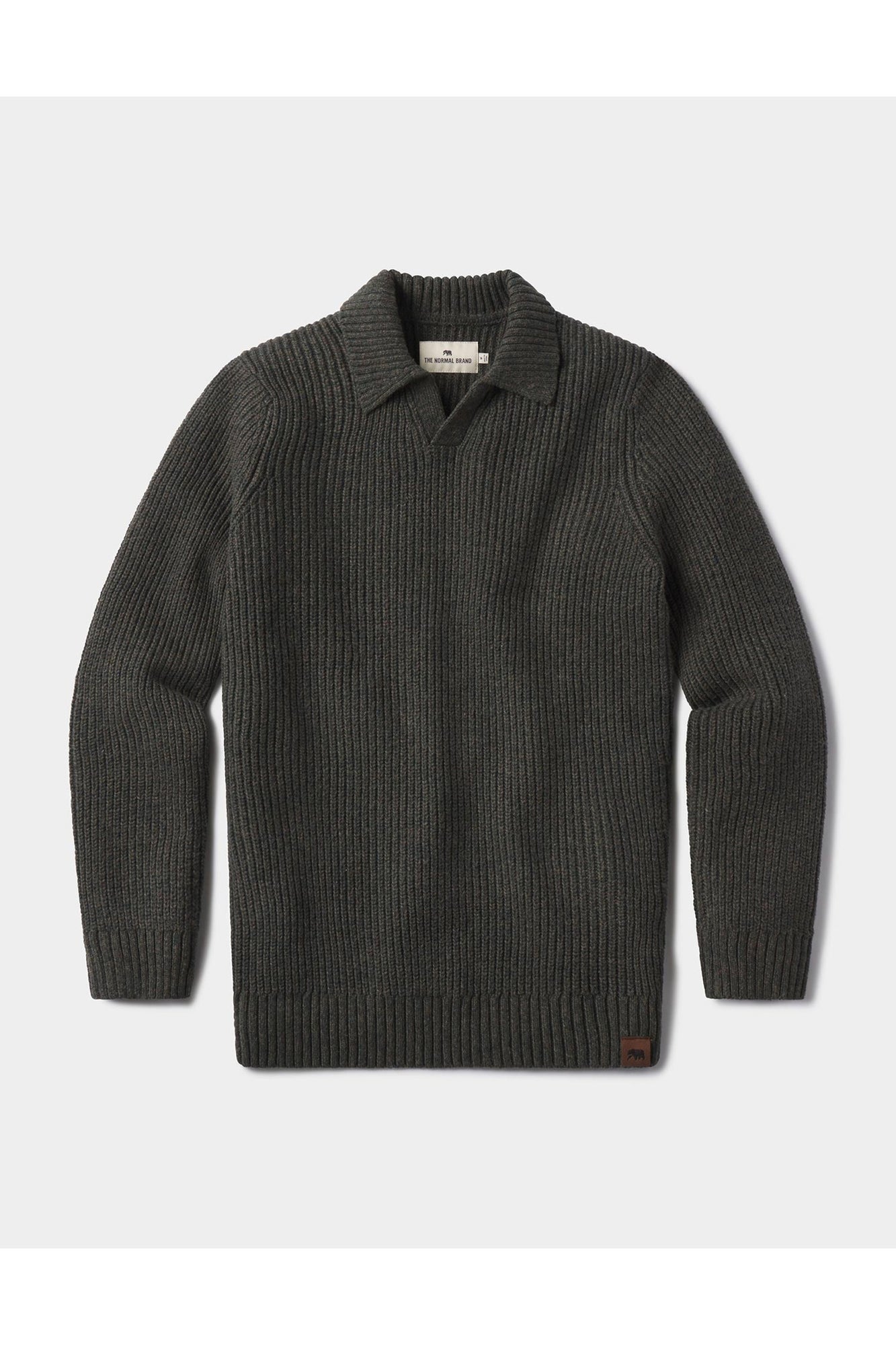 Men | Marled Polo Sweater | Olive
