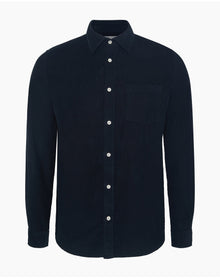 Men | Micro Cord Long Sleeve Button Down Shirt | Midnight