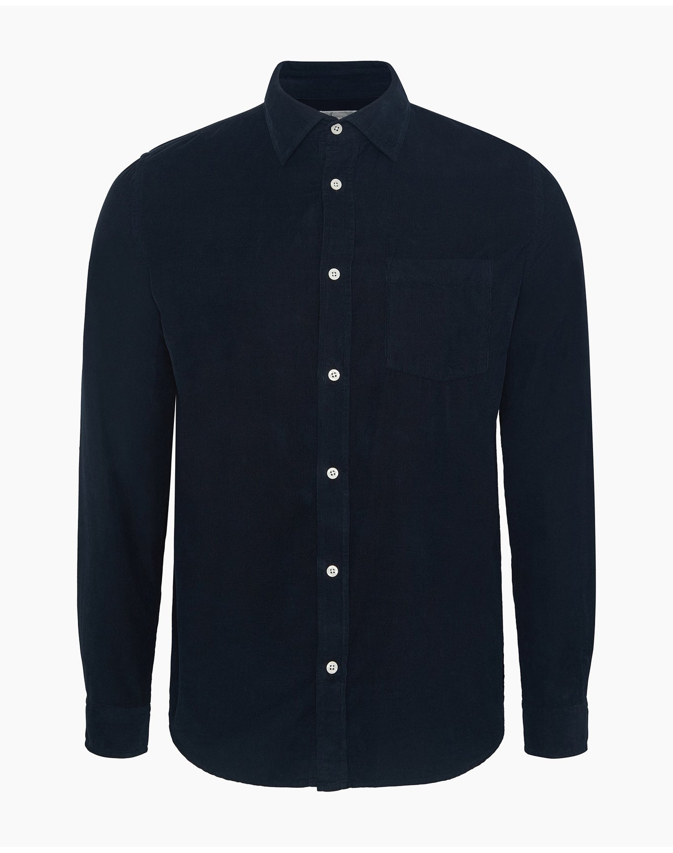 Men | Micro Cord Long Sleeve Button Down Shirt | Midnight