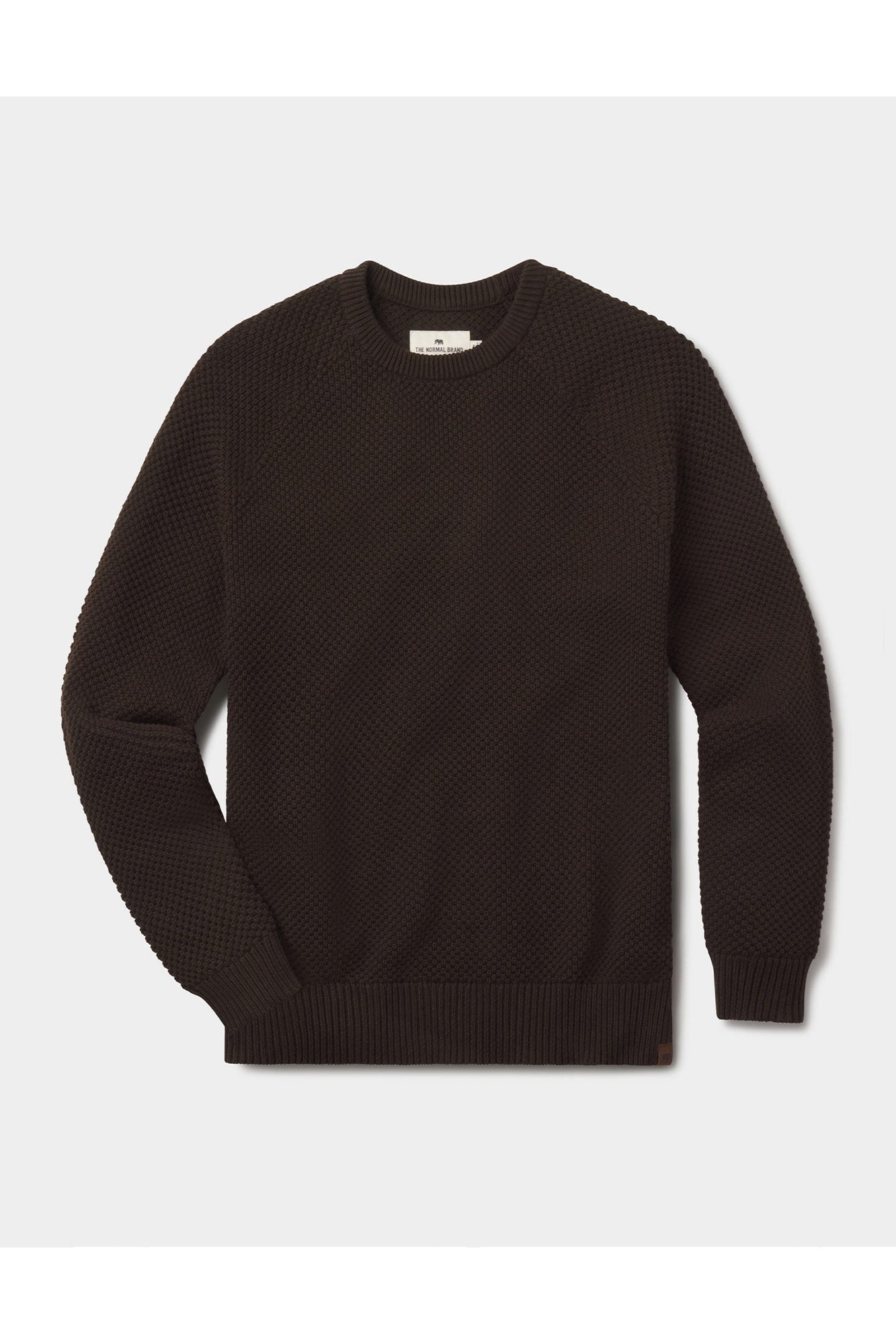 Men | Moss Stitch Crew | Umber
