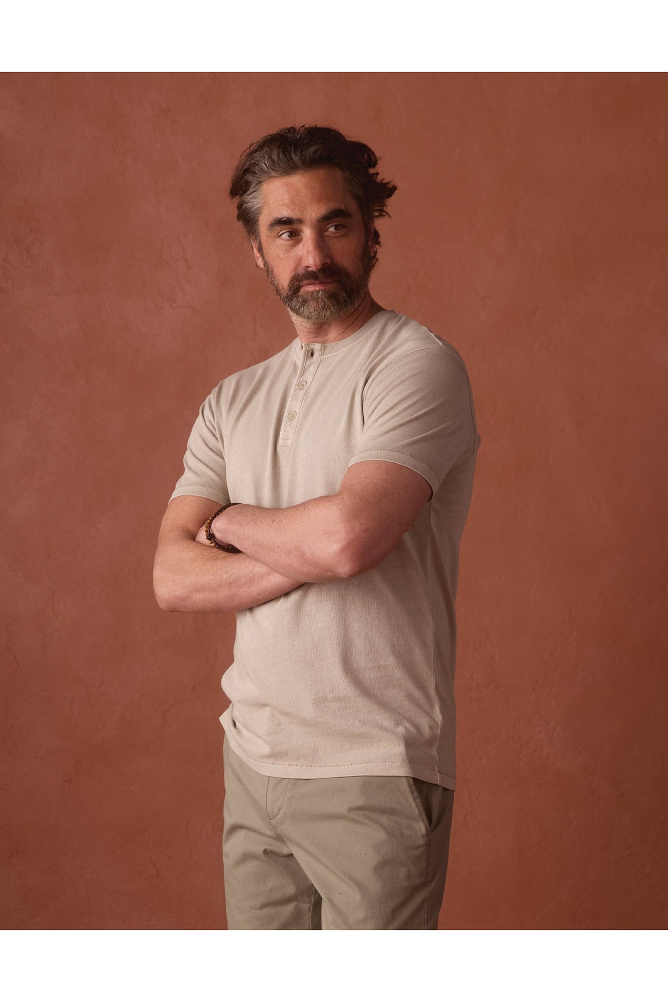 Men | Normal Jersey Henley | Pumice