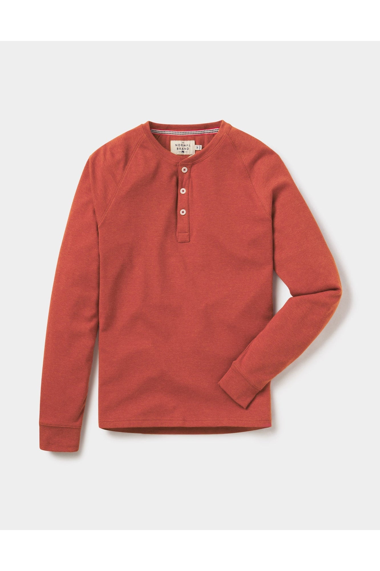Men | Puremeso Raglan Henley | Rust