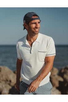 Men | Robles Knit Polo | White-Navy
