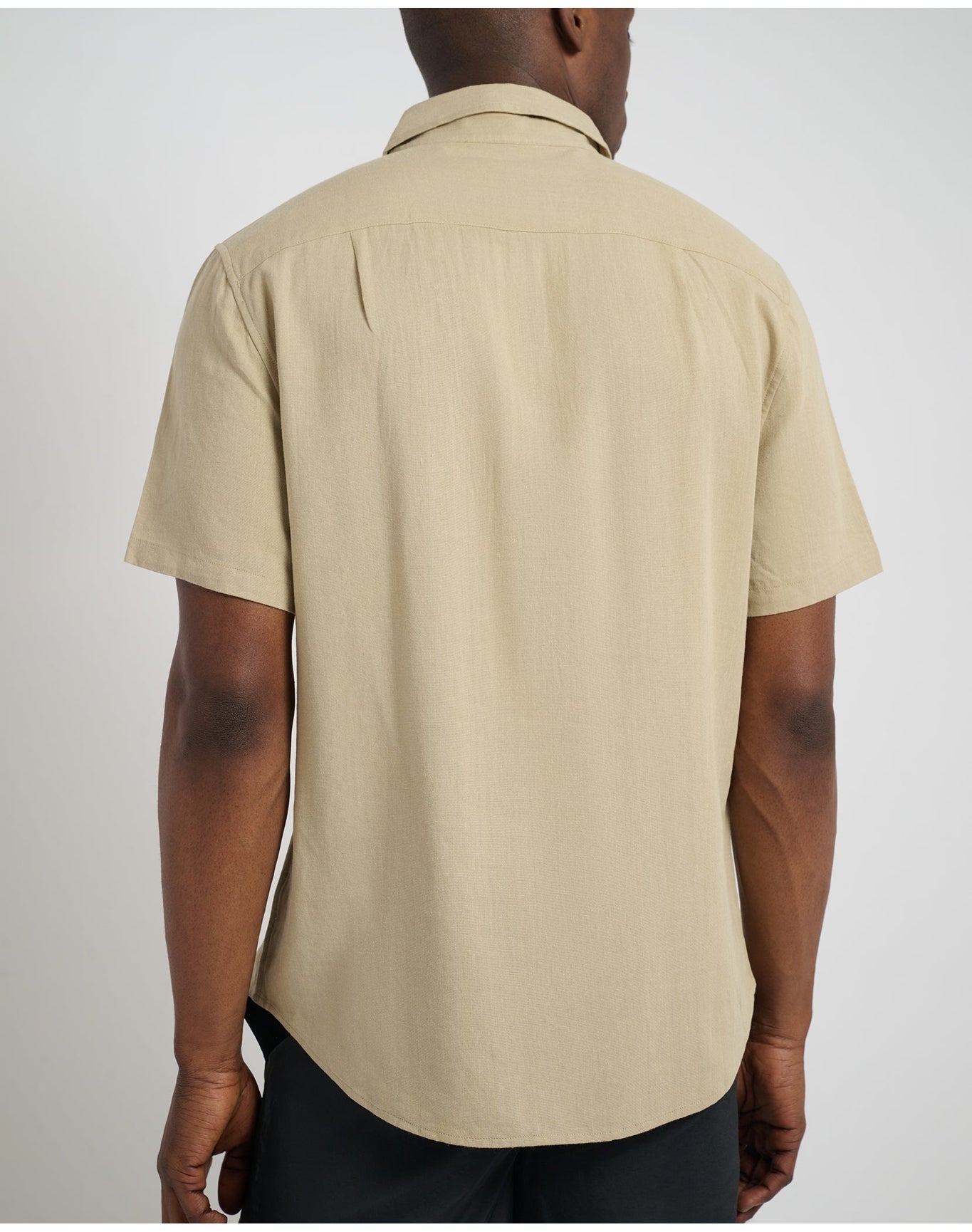 Men | Standard Short Sleeve Linen Shirt | Sand