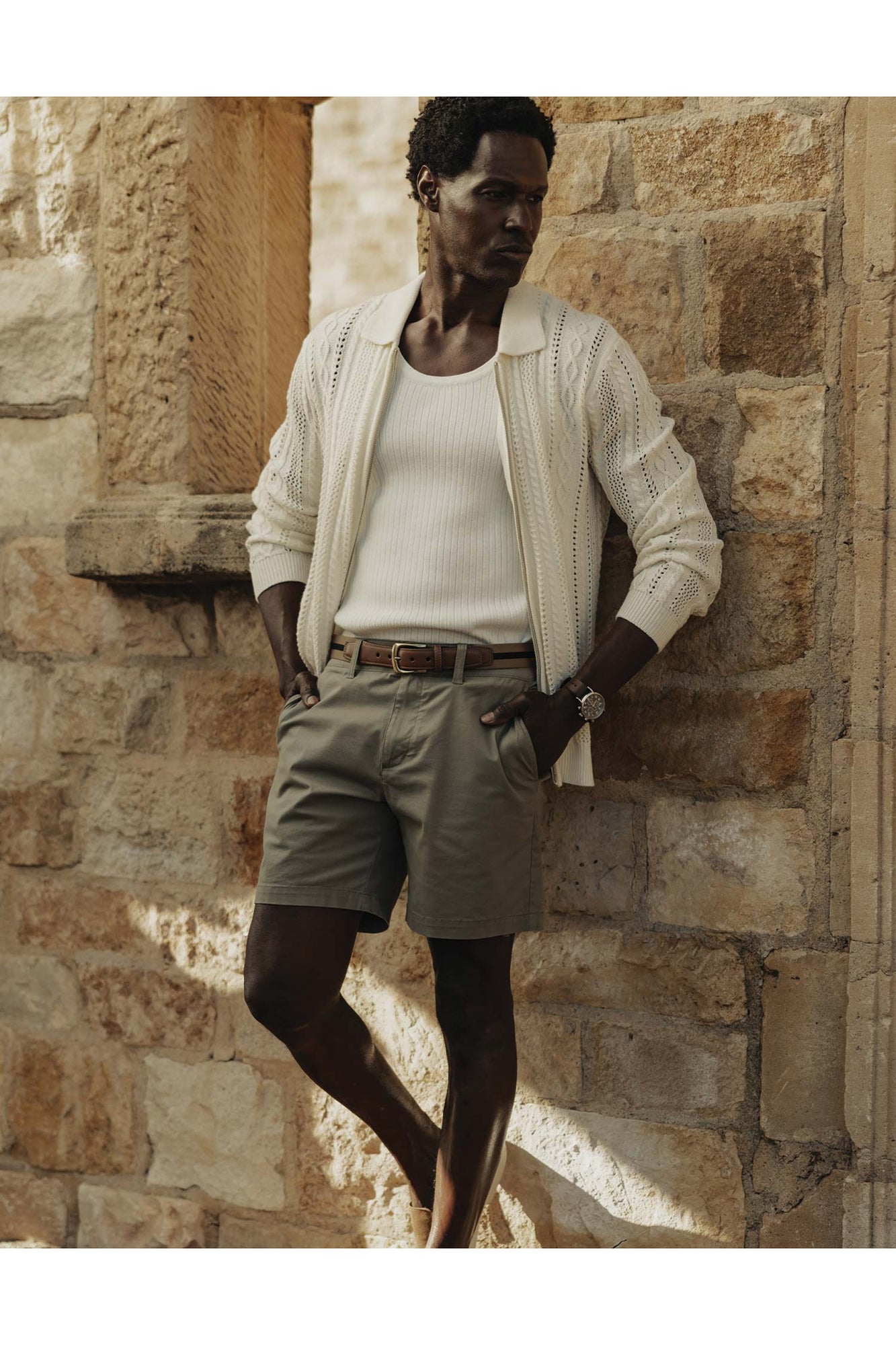 Men | Stretch Chino Short | Moss