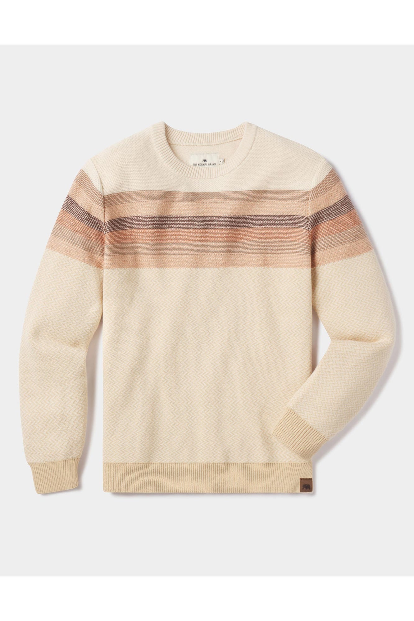 Men | Striped Ski Sweater | Beige Multi