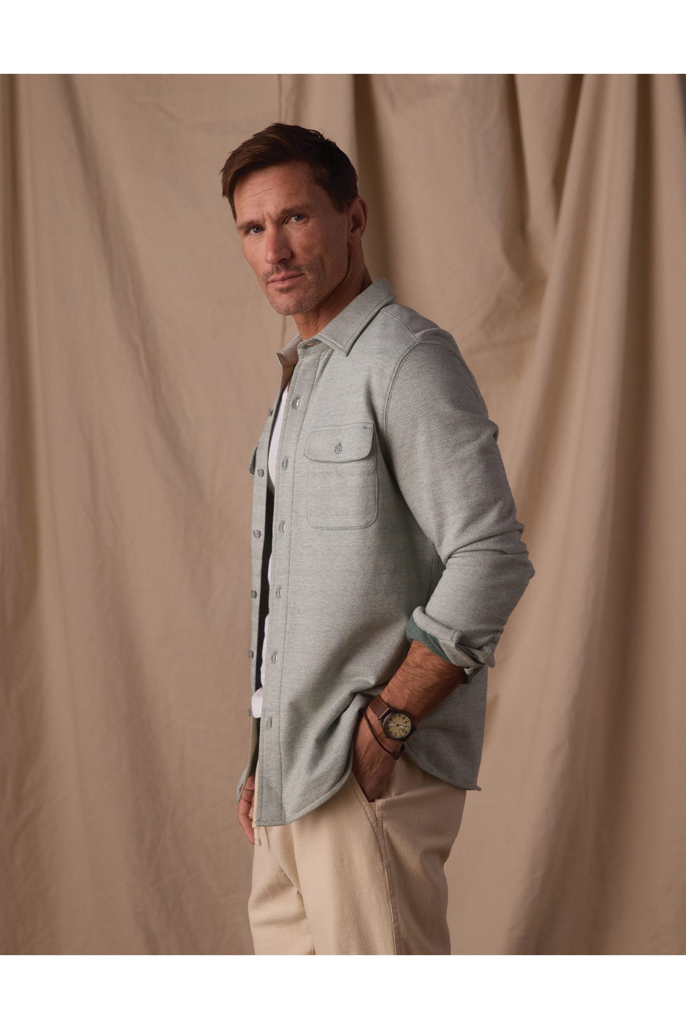 Men | Textured Knit Shirt | Juniper