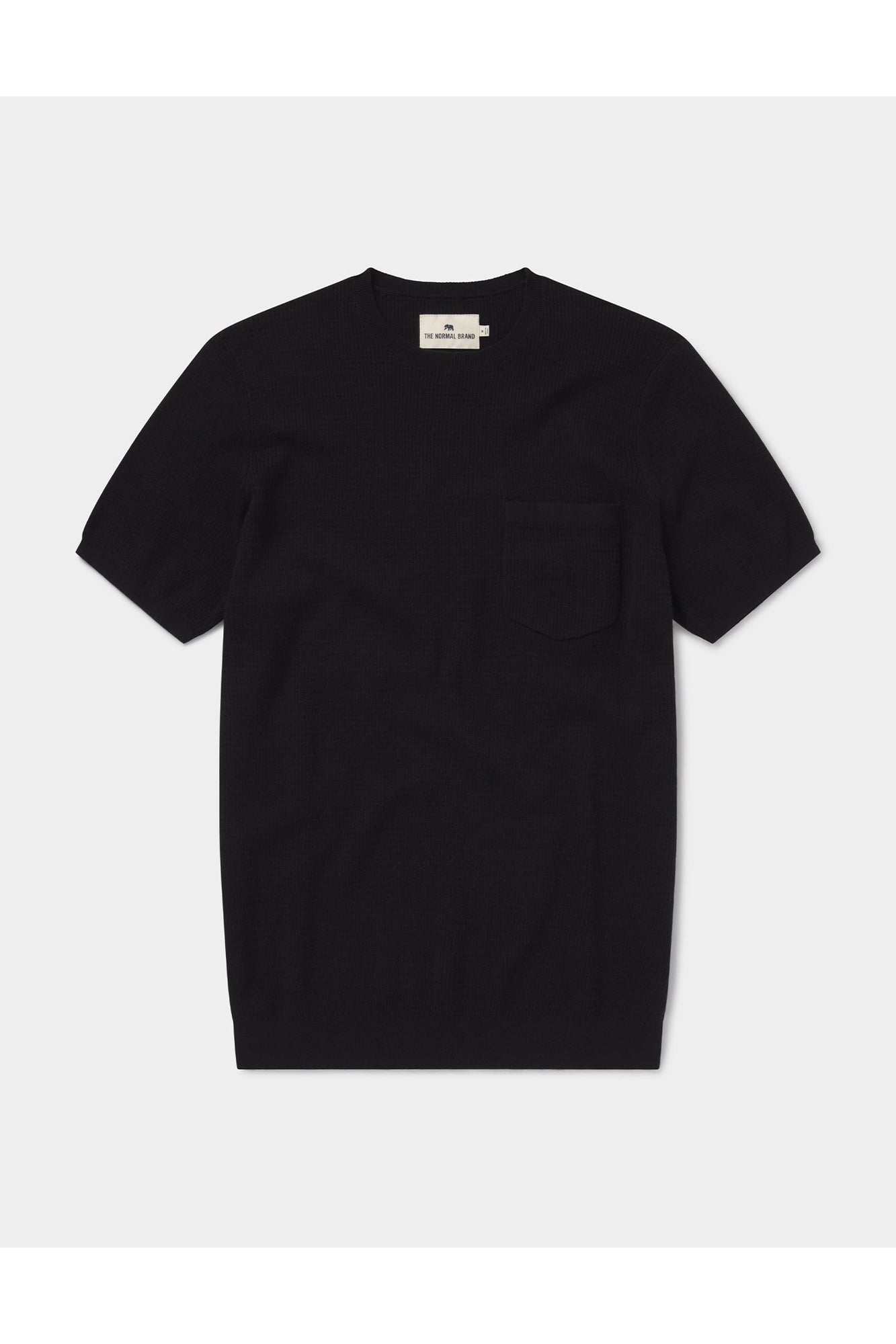 Men | Waffle Knit Sweater Tee | Black