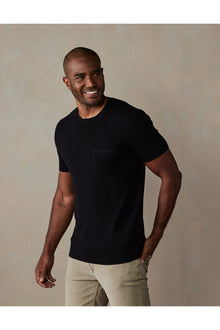 Men | Waffle Knit Sweater Tee | Black