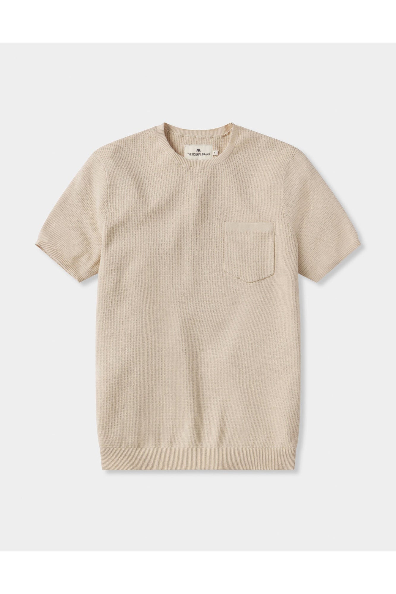 Men | Waffle Knit Sweater Tee | Tan
