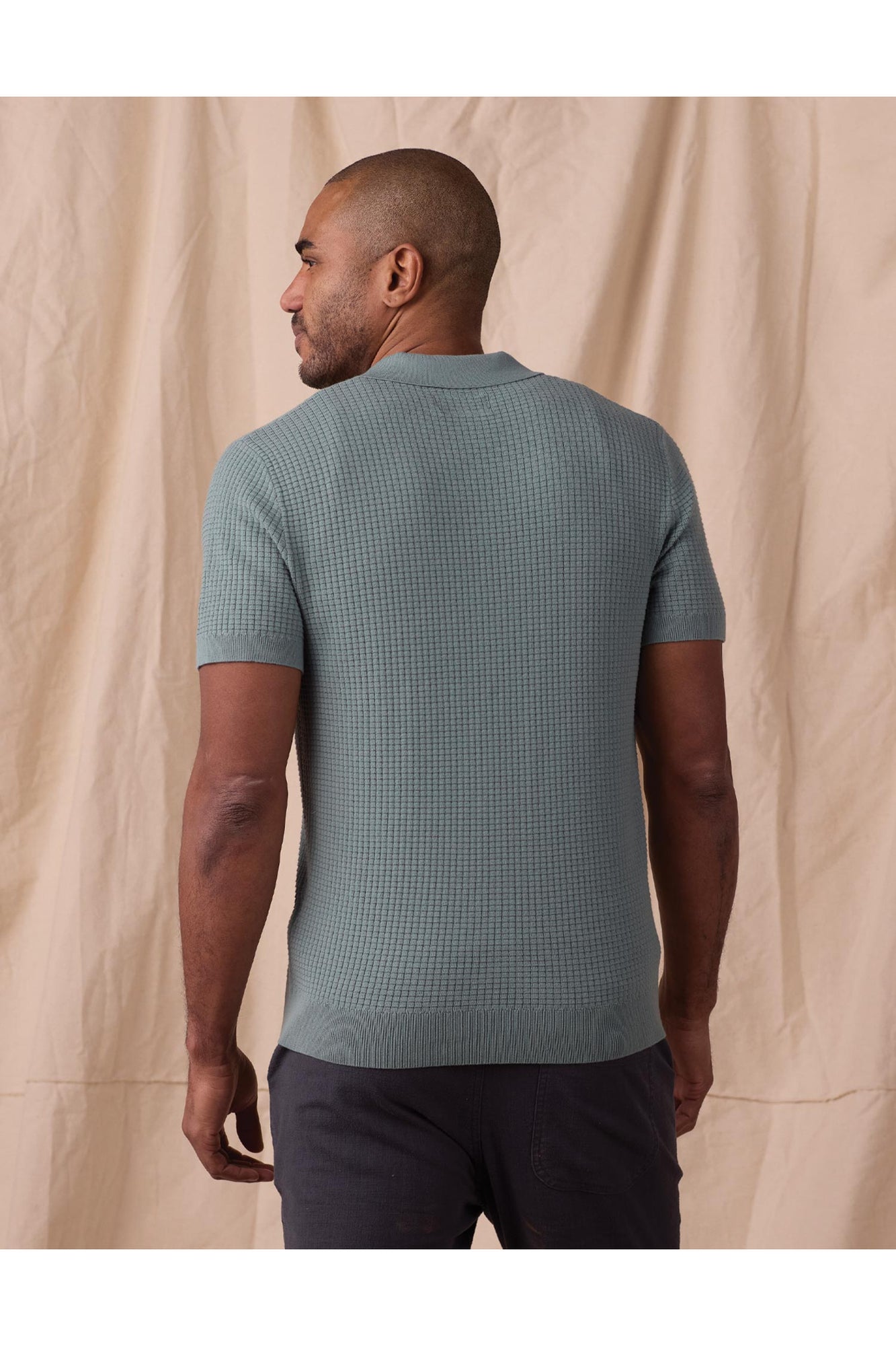 Men | Waffle Stitch Button Up | Juniper