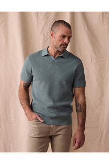 Men | Waffle Stitch Polo | Juniper