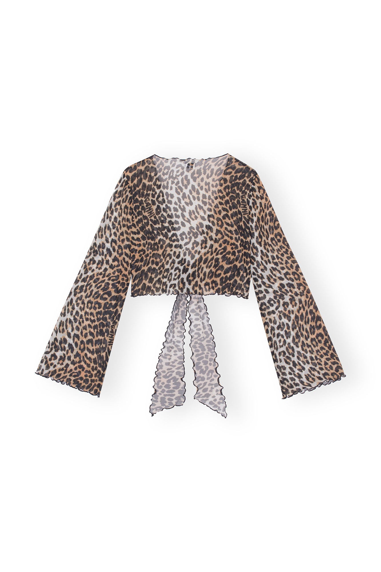 Mesh Cover Up Wrap Blouse | Leopard