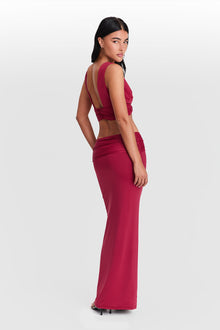 Mila Maxi Skirt | Cherry Red