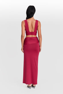 Mila Maxi Skirt | Cherry Red