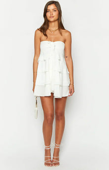 Miller Strapless Mini Dress | White