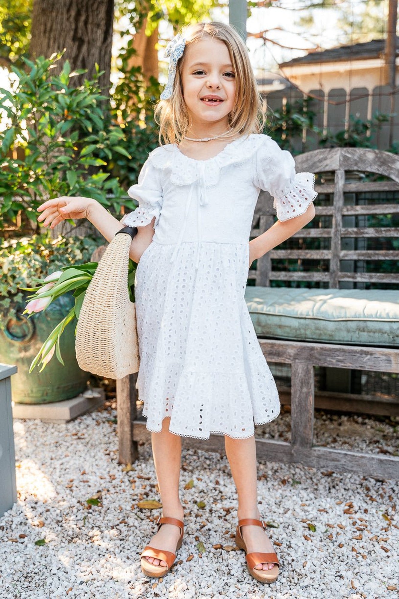 Girls | Mini Sadie Dress | White