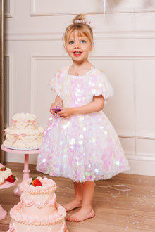 Girls | Mini Shimmer Dress | White