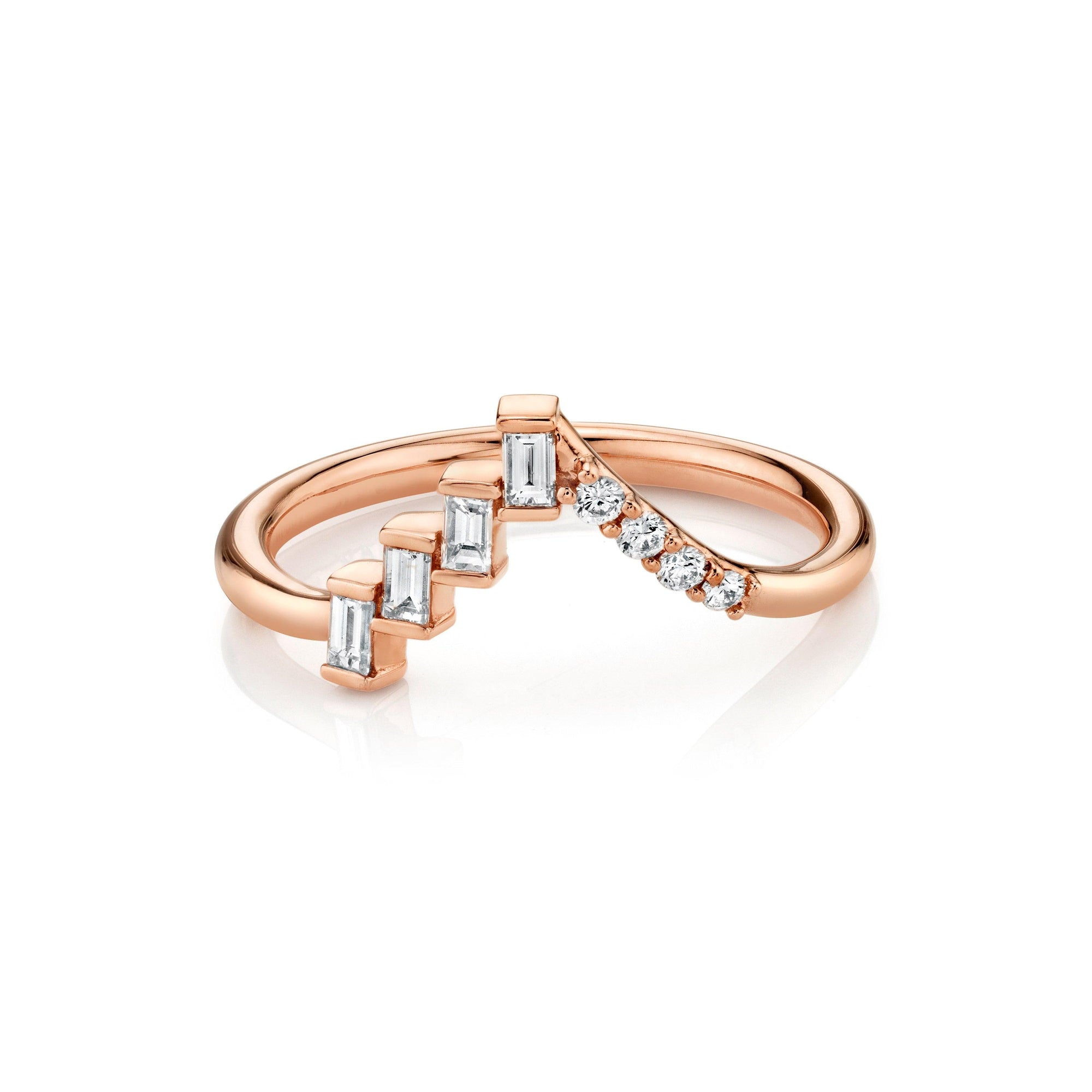 Women | White Diamond Stevie Triangle Ring | 14k Rose Gold