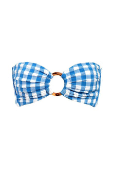 Tori Bandeau Bikini Top | Blue Gingham