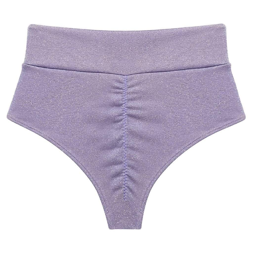 Added Coverage High Rise Bikini Bottom | Lilac Sparkle