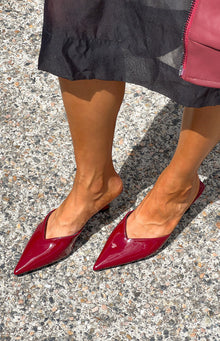 Morley Patent Mule Heels | Cherry Red