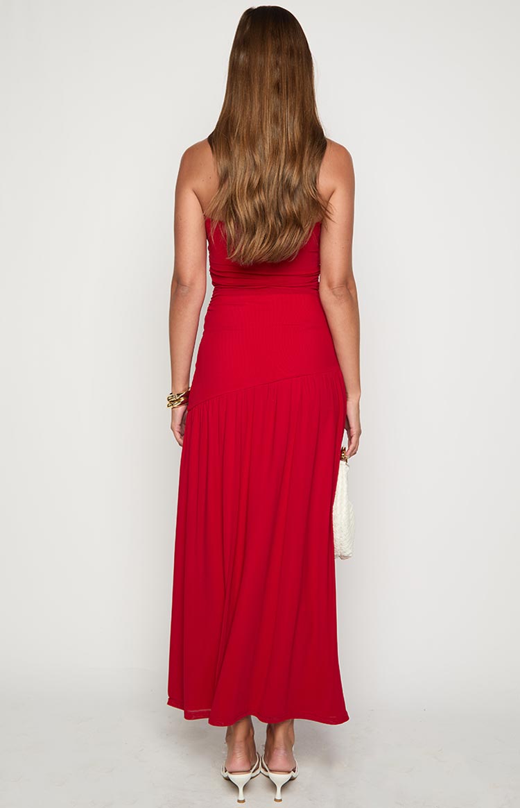 Morrigan Strapless Maxi Dress | Red