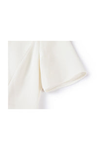 Mulberry Silk Elegant Waist-Defining Dress | White