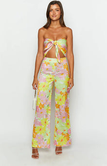 Mykonos Floral Pants | Yellow