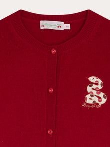 Girl | Twist Cashmere Cardigan | Ruby
