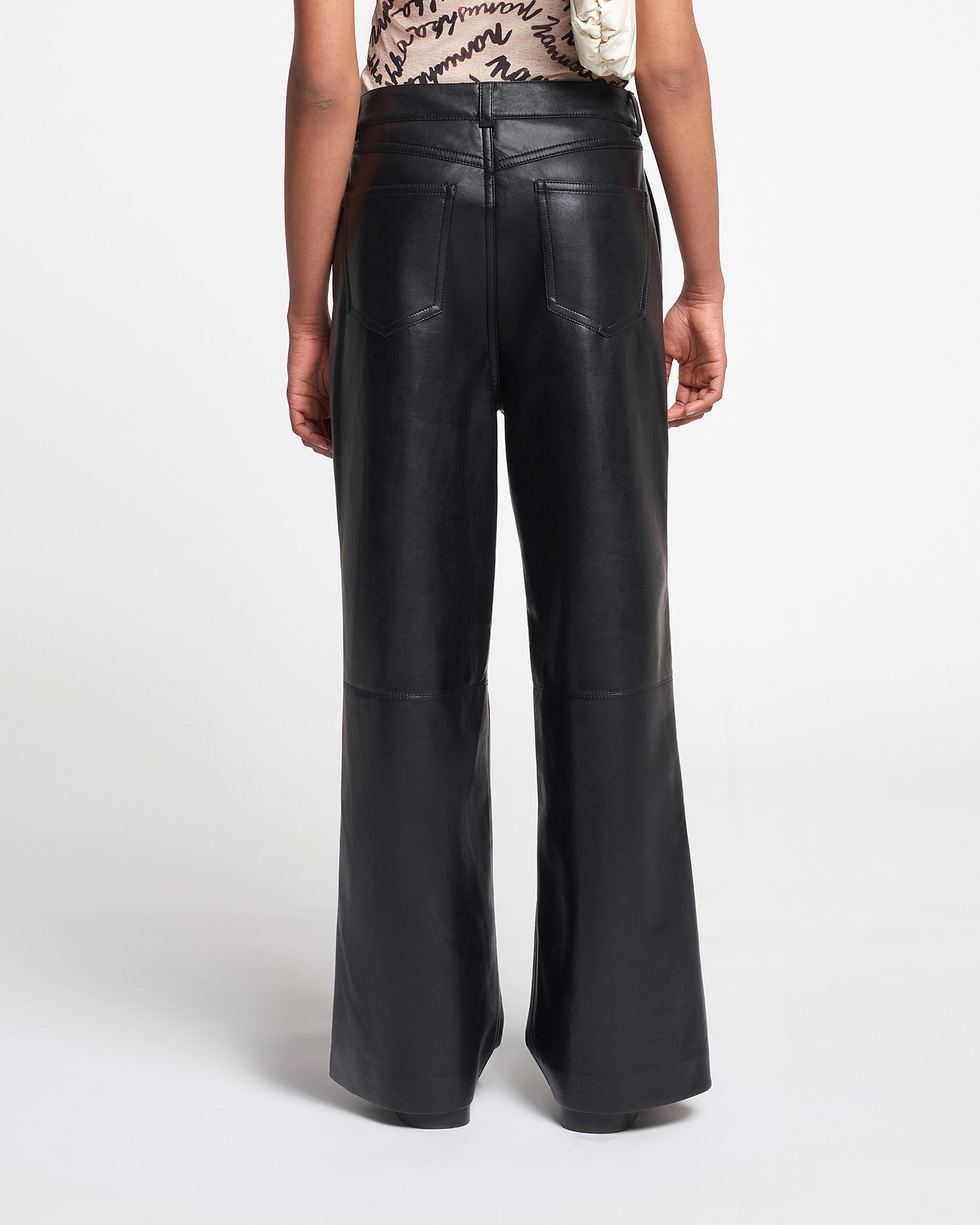 Vidia Regenerated Leather Straight-Leg Pants | Black