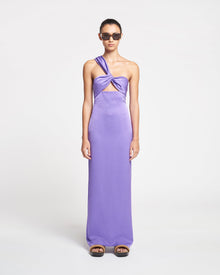 Womens | Maseco Twisted Crisp-Satin Maxi Dress | Iris