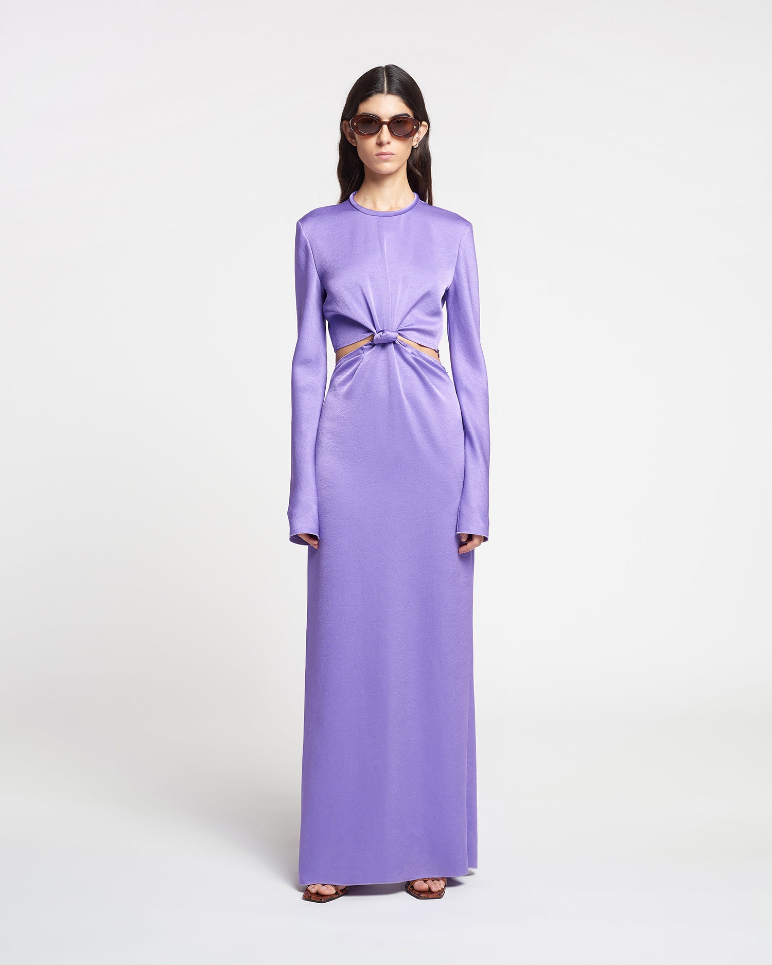 Bonno Cut-Out Crisp-Satin Maxi Dress | Iris