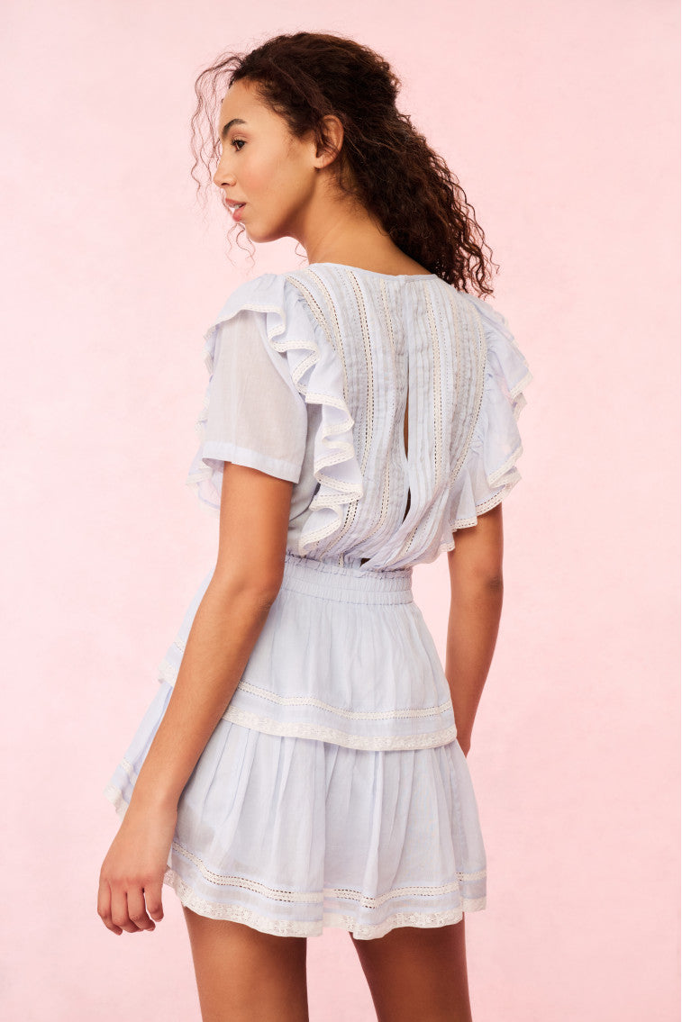 Natasha Blue Cotton Mini Dress | Baby Bluebell
