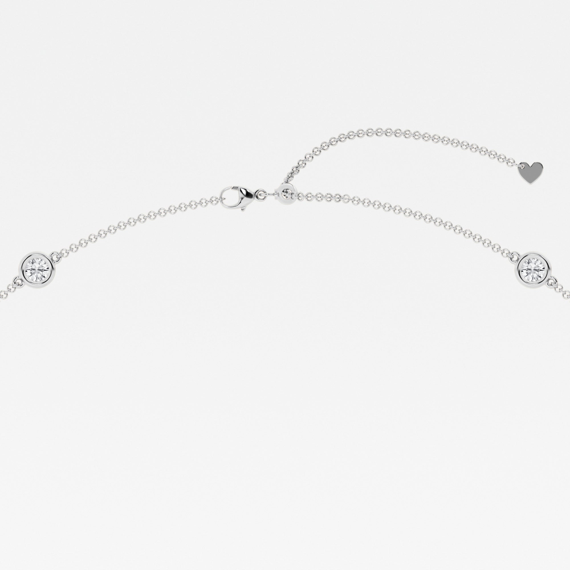 3.00 CT Round Lab-Grown Diamond | Station Necklace | 14K White Gold | F Color | VS Clarity