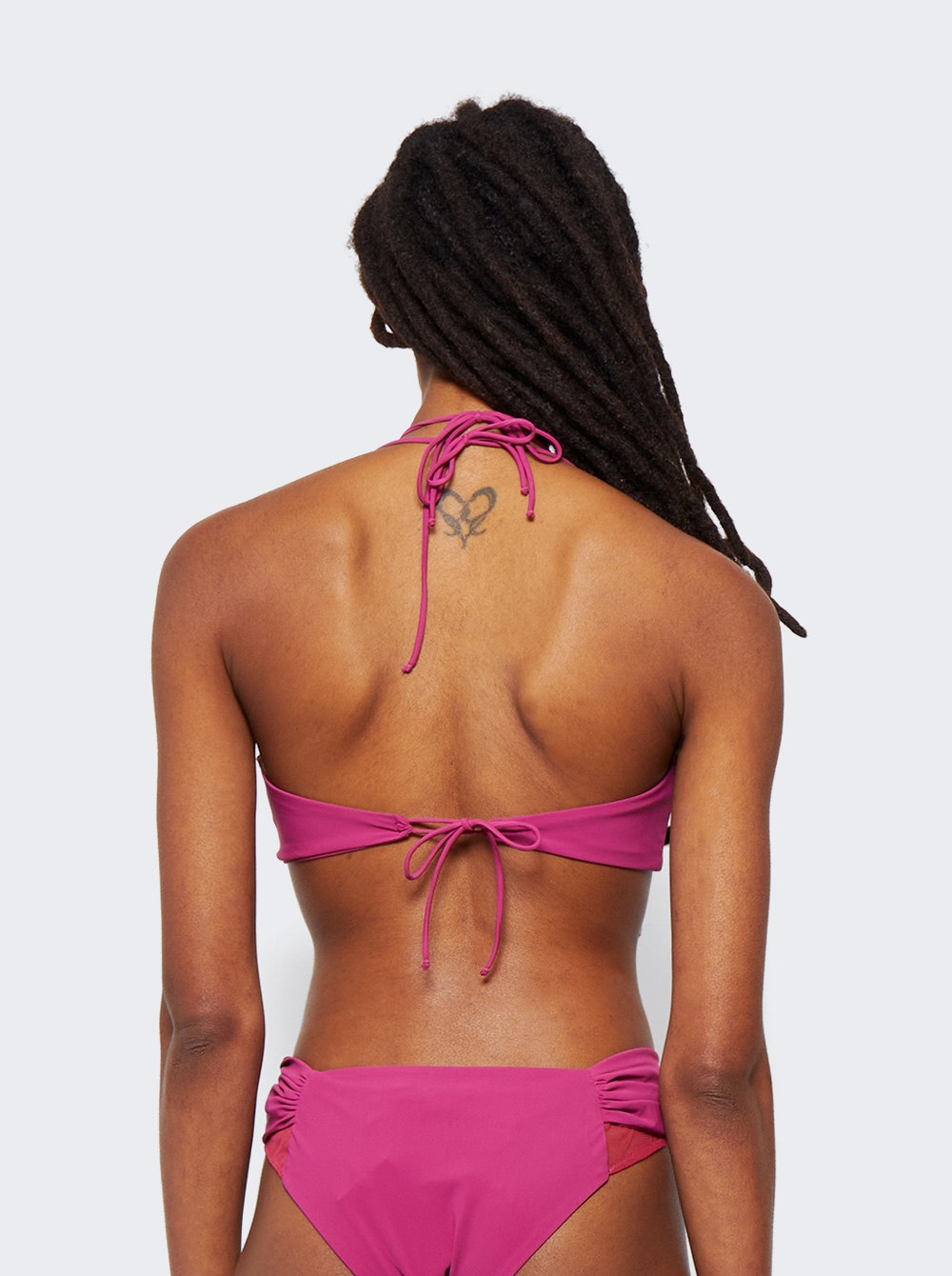Women | Nensi Dojaka | Gathered Bikini Top | Peonia Pink