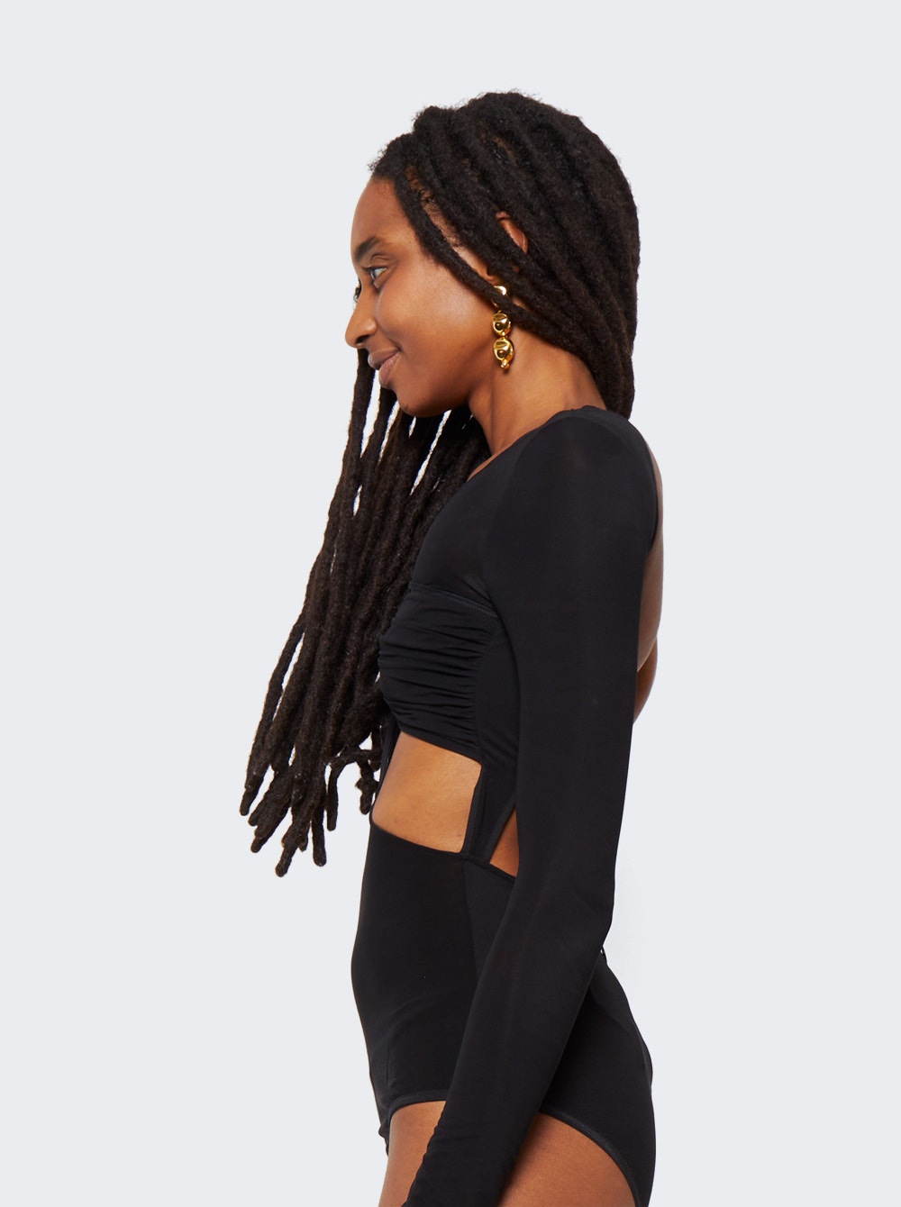 Women | Nensi Dojaka | Gathered Bra Long Sleeve Top | Black