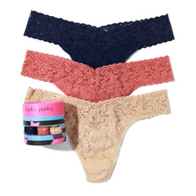 3-Pack Signature Lace Original Rise Thongs | Odyssey Blue/Himalayan Pink/Sand