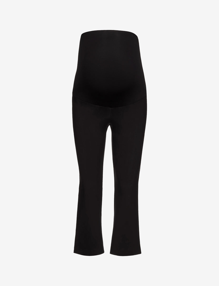 Neoprene Maternity Cropped Flare::Black::Main