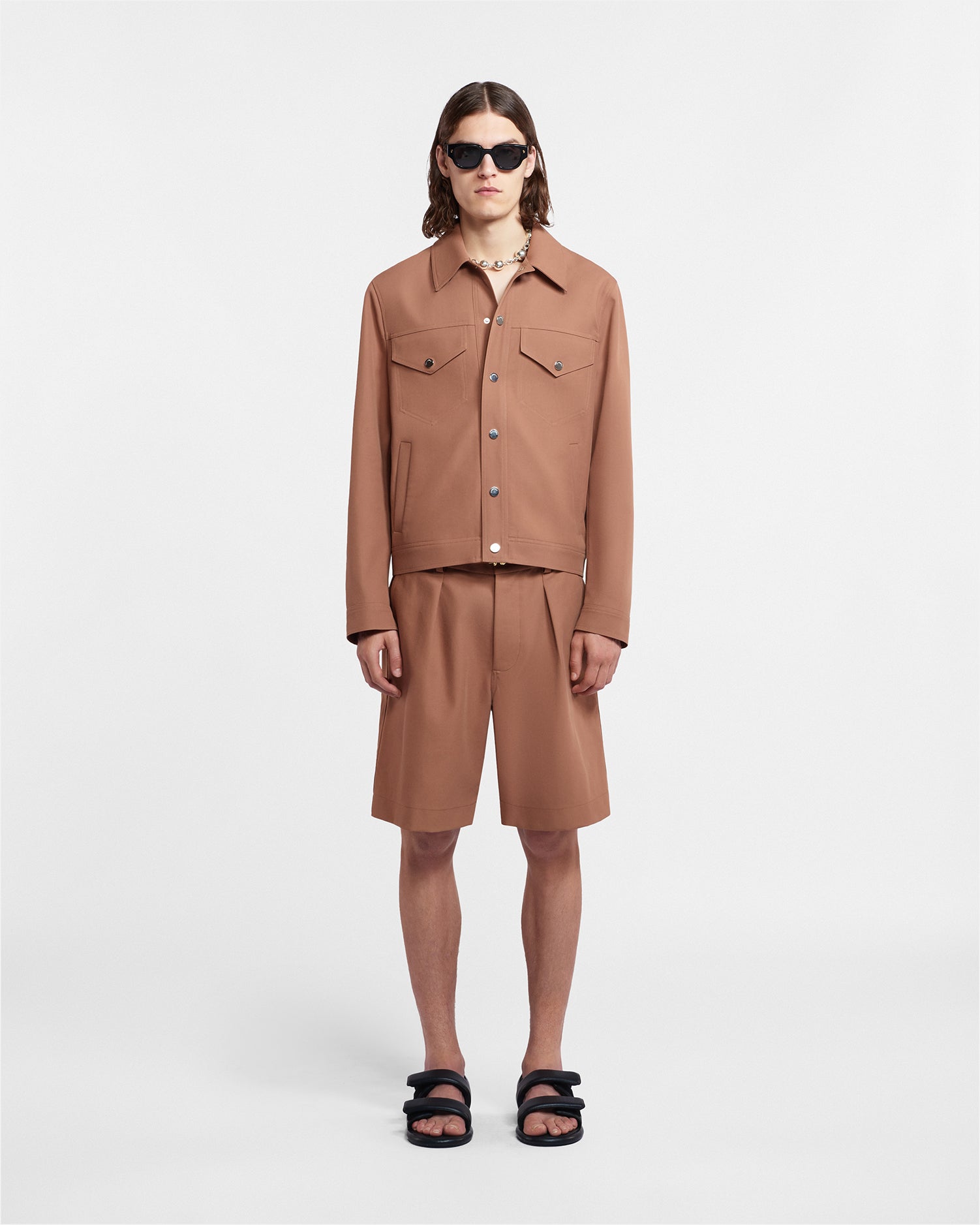 Mens | Callen Structured Twill Shorts | Rust Twill