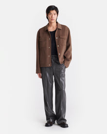 Mens | Rhys Double Wool And Silk-Blend Jacket | Chocolate Chip