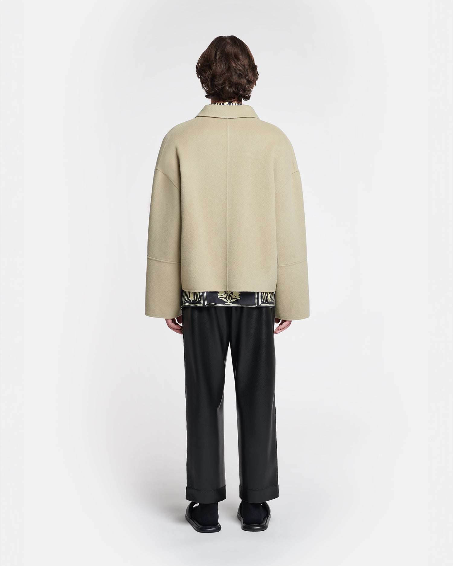 Marcin Double Wool And Silk Blend Jacket | Pale Olive