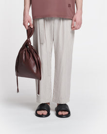 Ferre Belted Striped Pants | Caramel/ Ecru