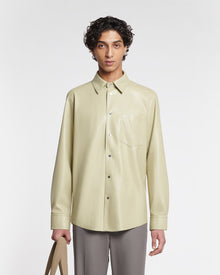 Onni Okobor Alt-Leather Shirt | Pale Olive