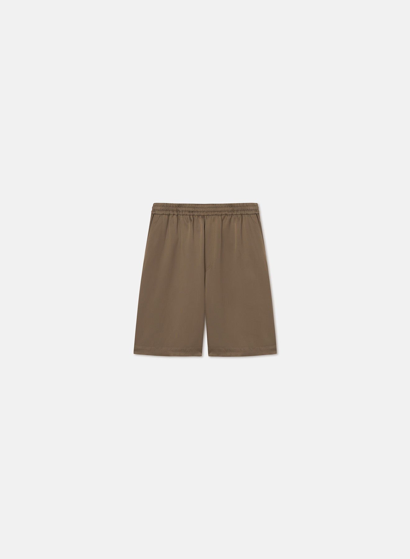 Mens | Remko Slip Satin Shorts | Dark Khaki