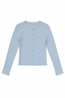 Nora Pointelle Cardigan | Vintage Blue