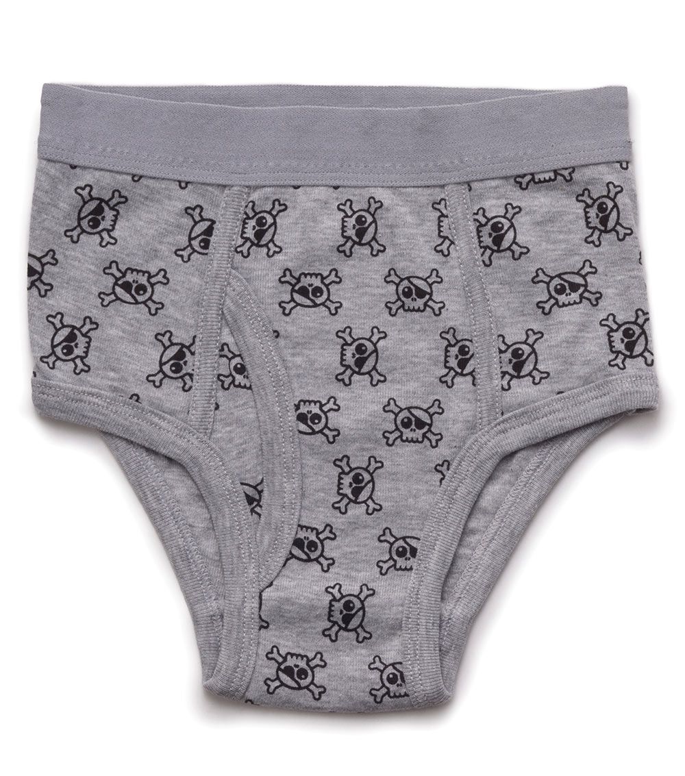 Kid | All Over Skull Boys Underwear | Black x Grey x White